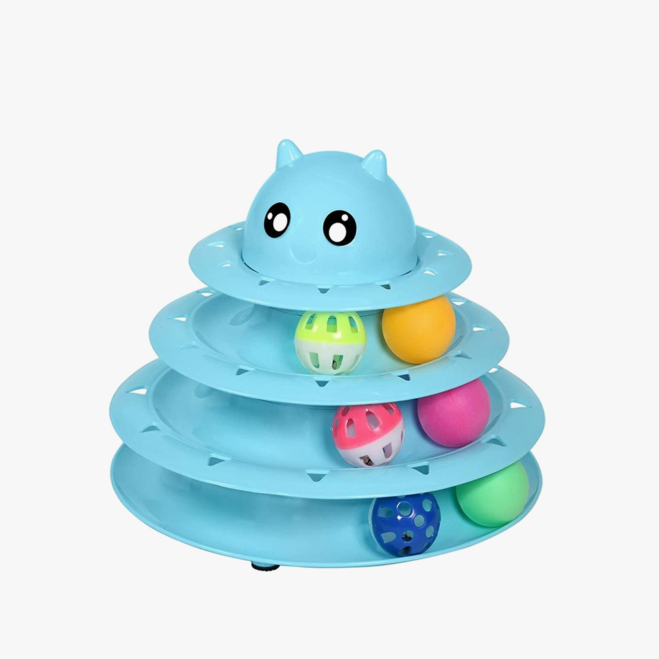 Cat Toy Roller 3-Level Turntable Cat Toys Balls