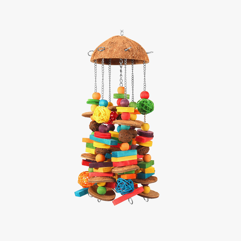 Bird Parrot Toys Natural Large Parrot Blocks Toy